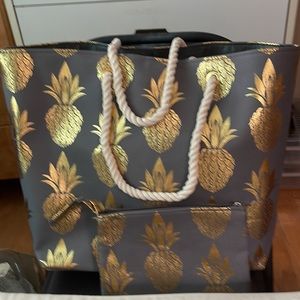 Hawaiian Pineapple Tote and Pouch Set